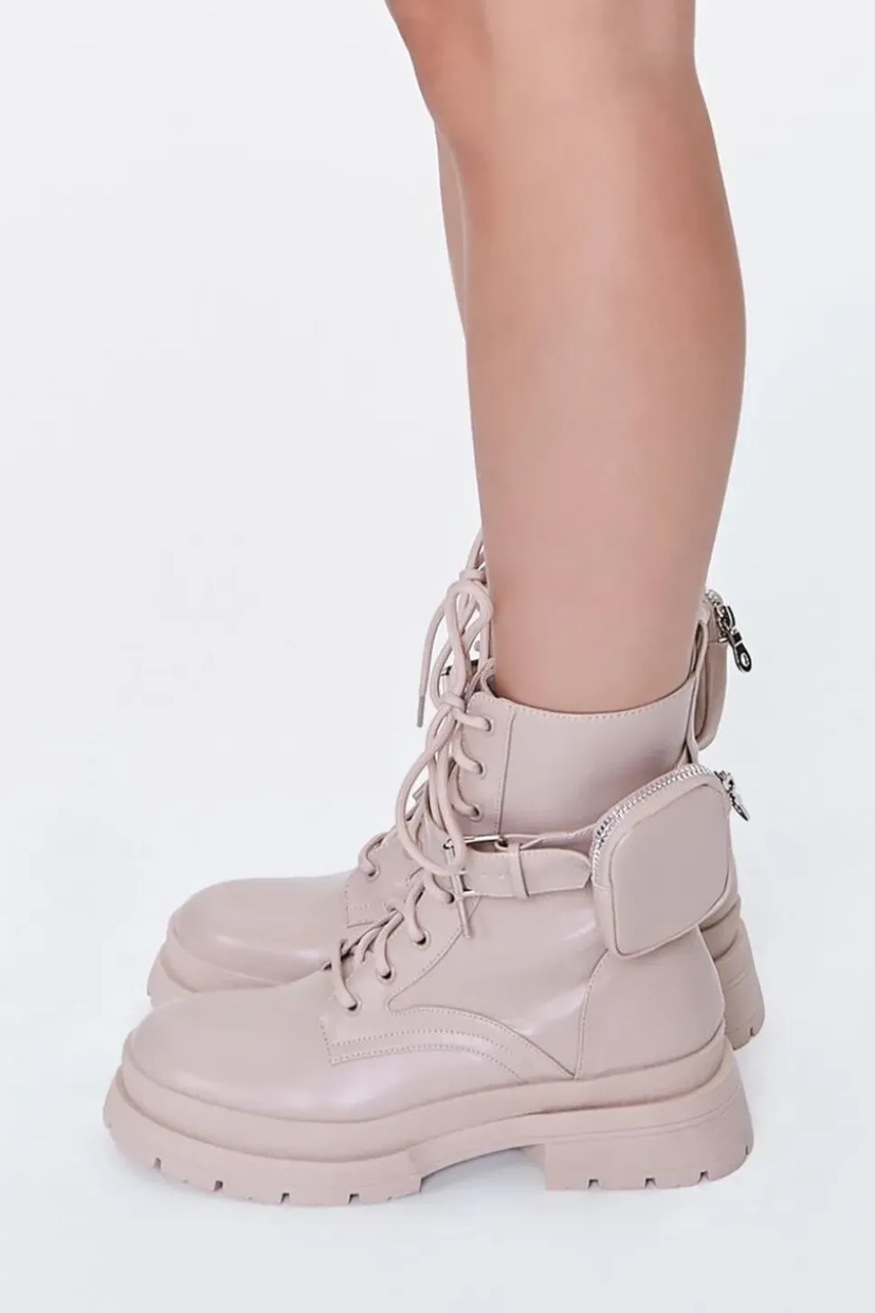 Coin Purse Lace-Up Combat Boots