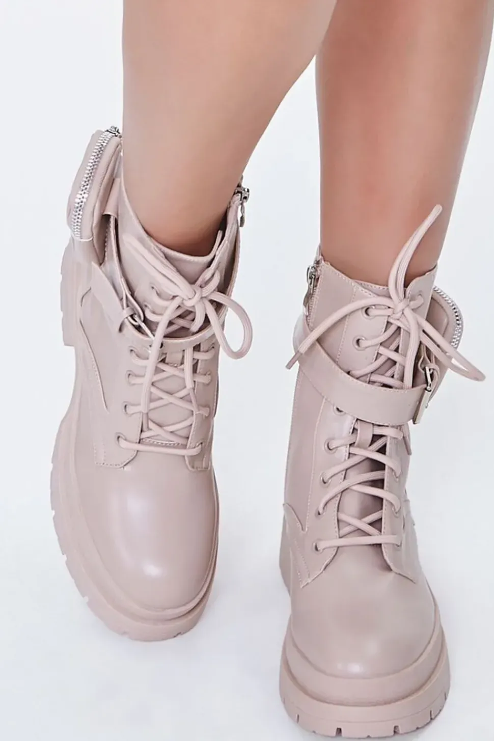 Coin Purse Lace-Up Combat Boots