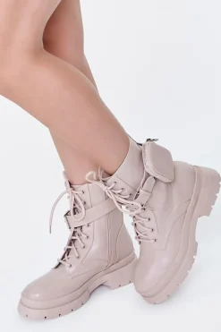 Coin Purse Lace-Up Combat Boots