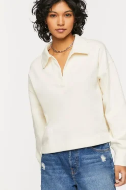 Collared Drop-Sleeve Pullover