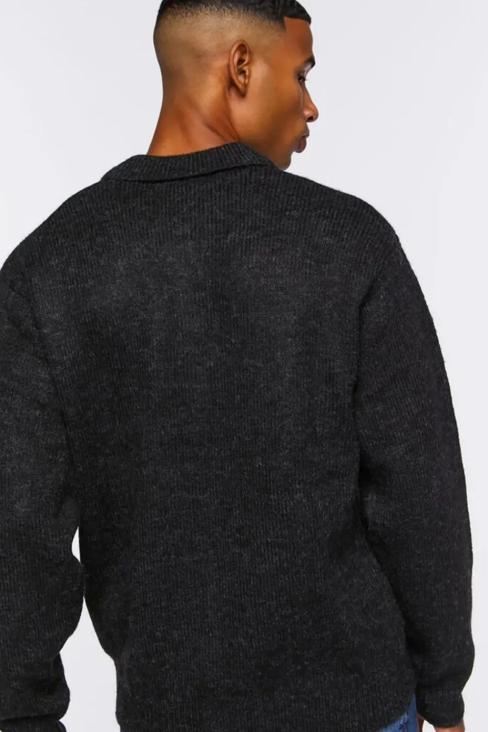 Collared Drop-Sleeve Sweater