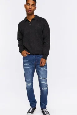 Collared Drop-Sleeve Sweater
