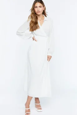 Collared Wrap Maxi Dress