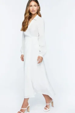 Collared Wrap Maxi Dress