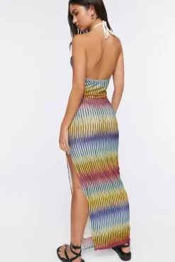 Colorblock Abstract Print Maxi Dress