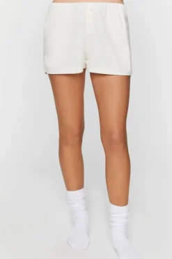 Colorblock Button-Front Pajama Shorts
