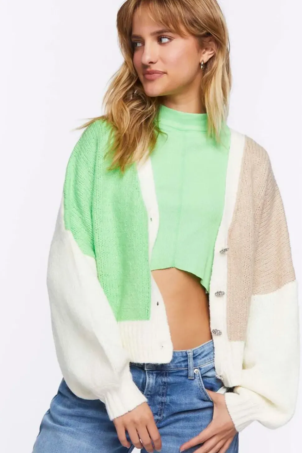 Colorblock Cardigan Sweater