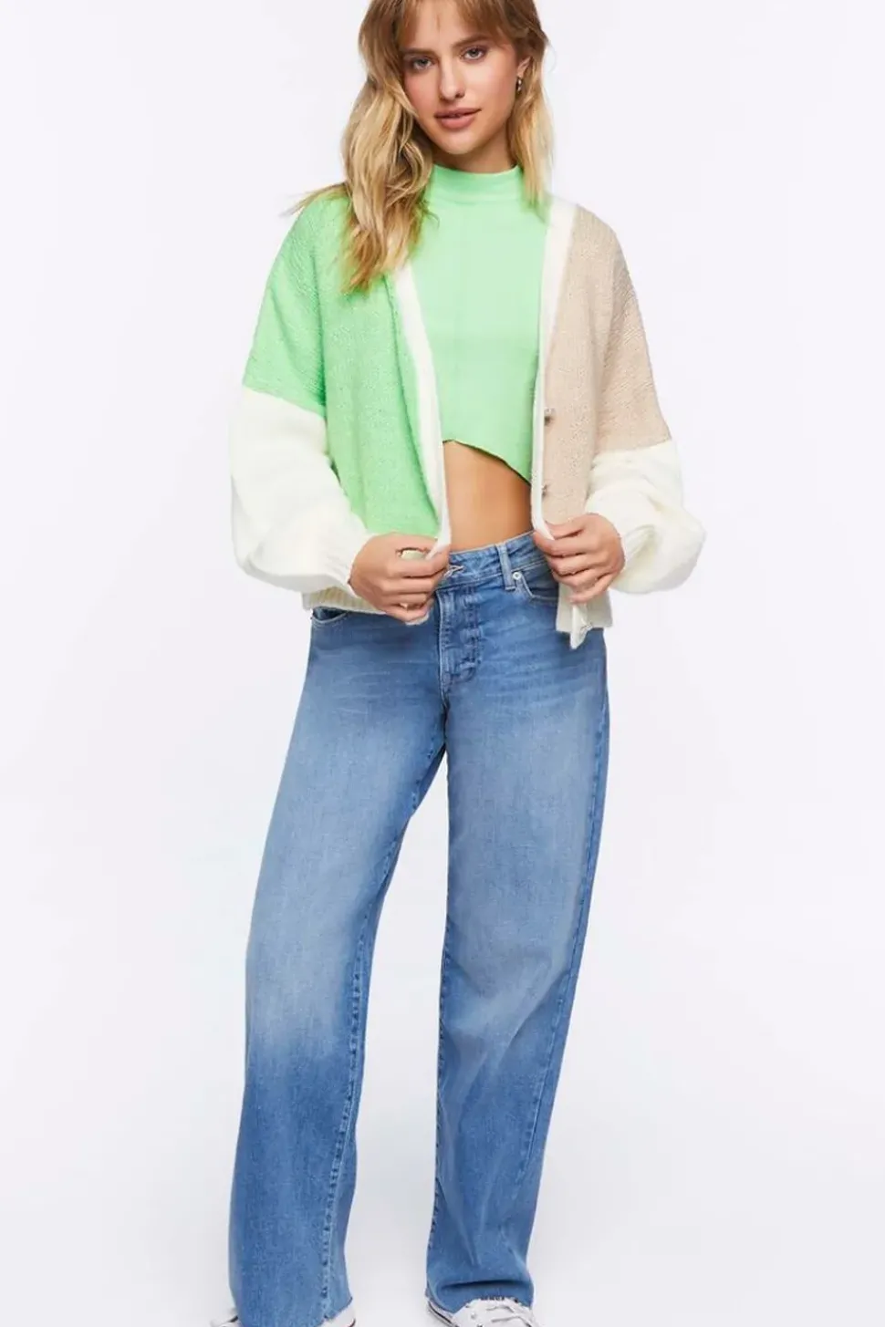 Colorblock Cardigan Sweater