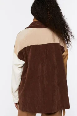 Colorblock Corduroy Shacket