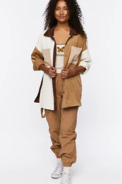 Colorblock Corduroy Shacket