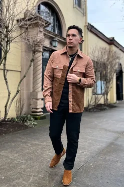 Colorblock Corduroy Shirt