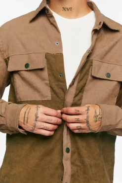Colorblock Corduroy Shirt