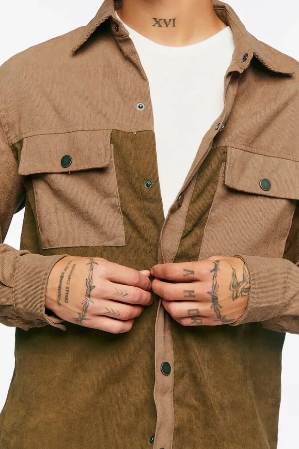Colorblock Corduroy Shirt