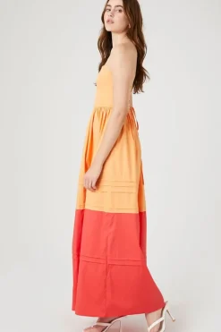 Colorblock Crisscross Cami Maxi Dress