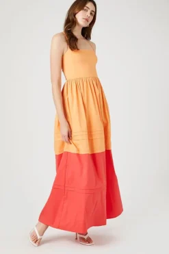 Colorblock Crisscross Cami Maxi Dress