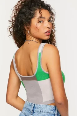 Colorblock Cropped Tank Top