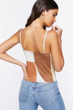 Colorblock Draped Cowl Cami