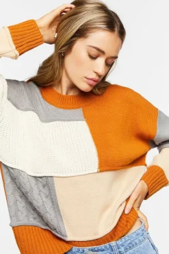 Colorblock Drop-Sleeve Sweater