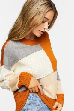 Colorblock Drop-Sleeve Sweater