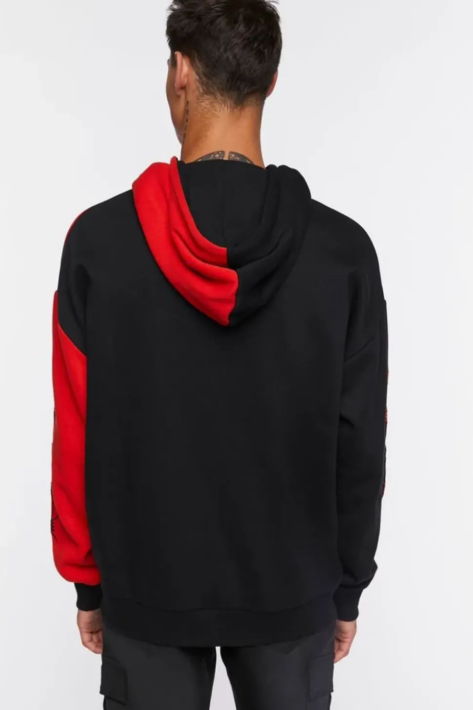 Colorblock Graphic Embroidered Hoodie