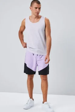 Colorblock Lace-Up Swim Trunks