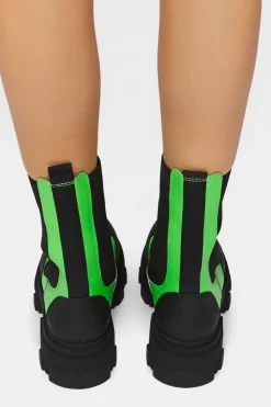Colorblock Lug-Sole Booties