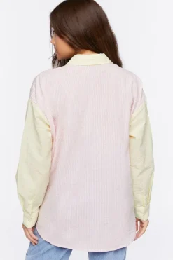 Colorblock Pinstriped Shirt