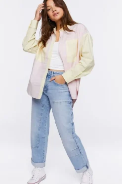Colorblock Pinstriped Shirt