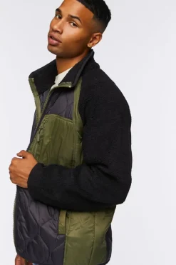 Colorblock Quilted Bomber Jacket