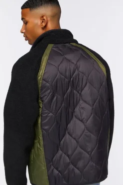 Colorblock Quilted Bomber Jacket