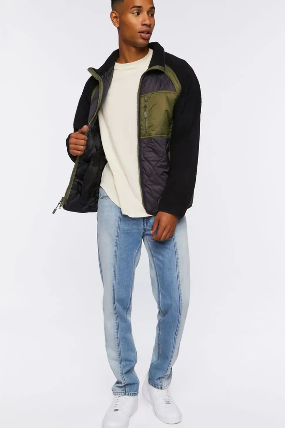 Colorblock Quilted Bomber Jacket