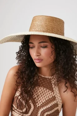 Colorblock Straw Panama Hat