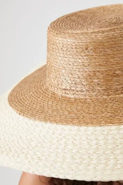 Colorblock Straw Panama Hat