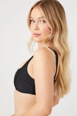 Colorblock Zip-Up Bikini Top