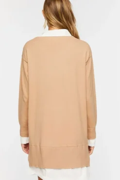 Combo Sweater Shirt Dress