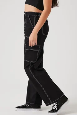Contrast Seam Cargo Pants