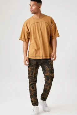 Contrast-Stitch Crew Neck Tee