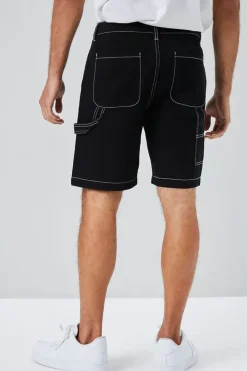 Contrast-Stitch Utility Shorts