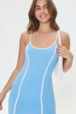 Contrast-Trim Bodycon Mini Dress
