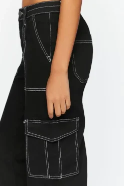Contrast-Trim Cargo Pants
