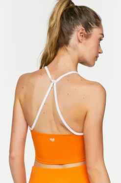 Contrast-Trim Longline Sports Bra