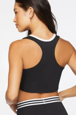 Contrast-Trim Lounge Cropped Tank Top