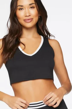 Contrast-Trim Lounge Cropped Tank Top