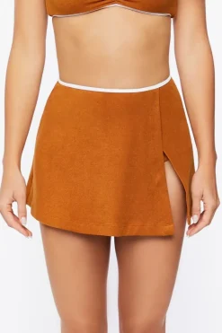 Contrast-Trim Swim Cover-Up Skirt