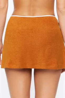 Contrast-Trim Swim Cover-Up Skirt