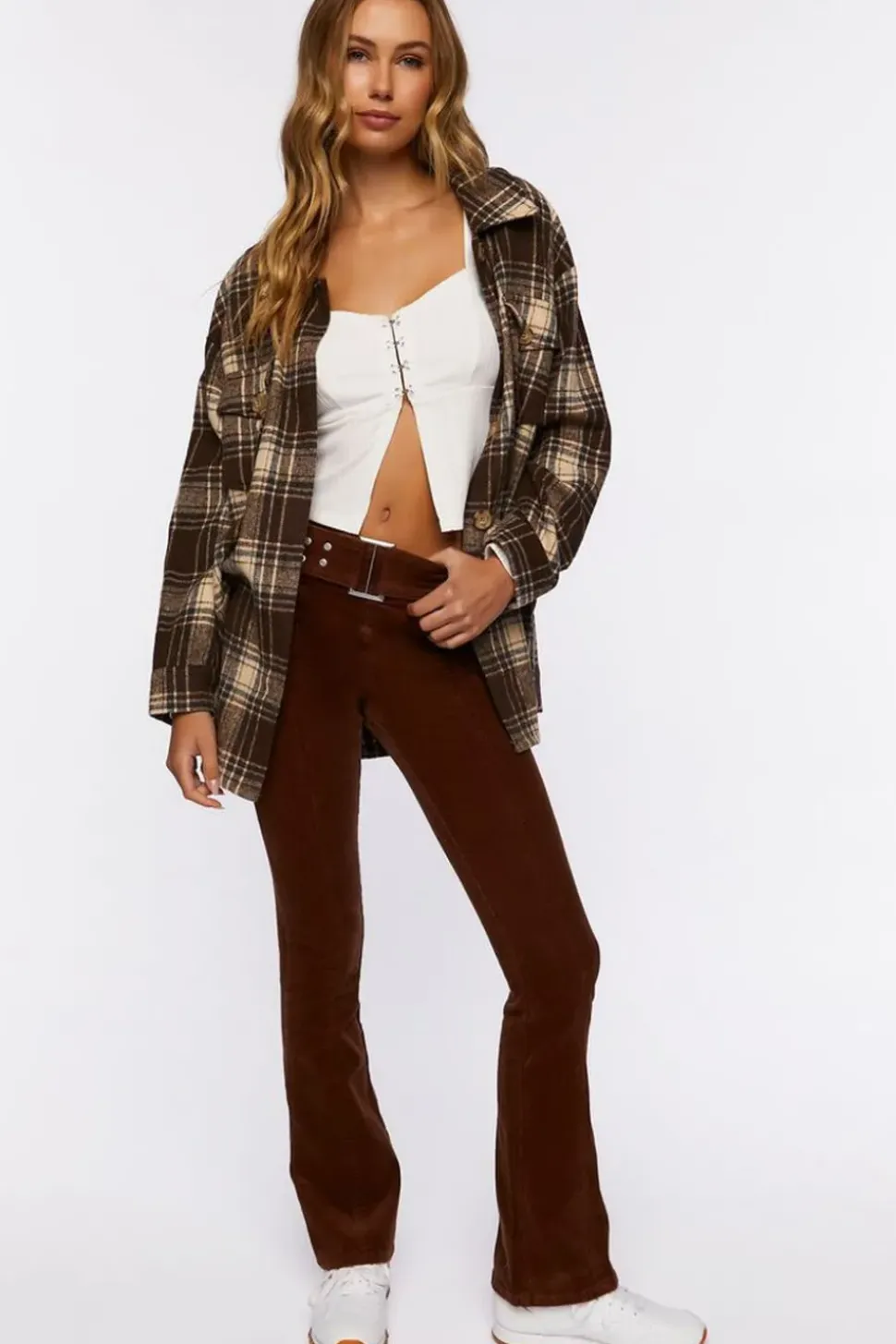 Corduroy Belted Flare Pants