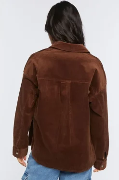 Corduroy Button-Front Shacket