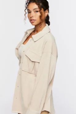 Corduroy Button-Front Shacket