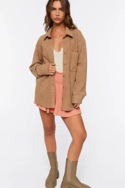 Corduroy Dolphin-Hem Shacket