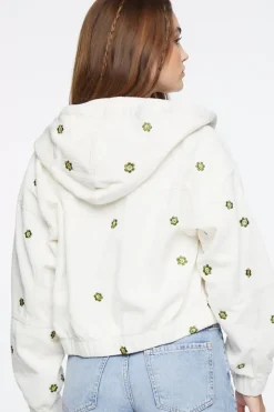 Corduroy Floral Embroidered Jacket